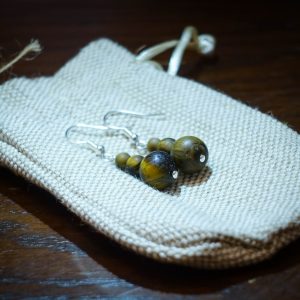 Tiger Eye Stacked Stone Earring